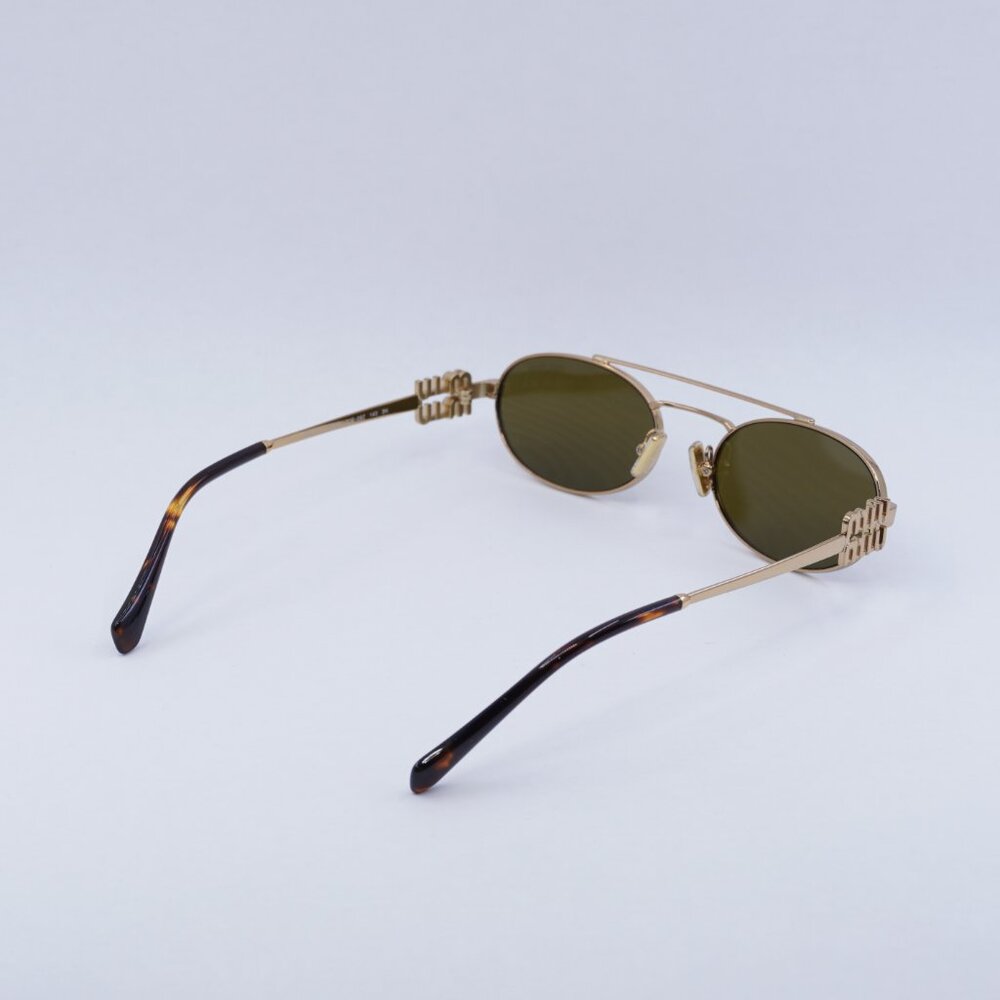 🕶️ New Miu Miu MU54ZS 7OE09Z Sunglasses - Brass Gold Frame, Dark Brown Lenses - Picture 11 of 12